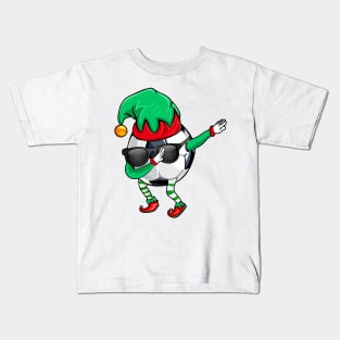 Soccer Santa Hat Snowman Christmas Lights Funny Xmas Squad Kids T-Shirt